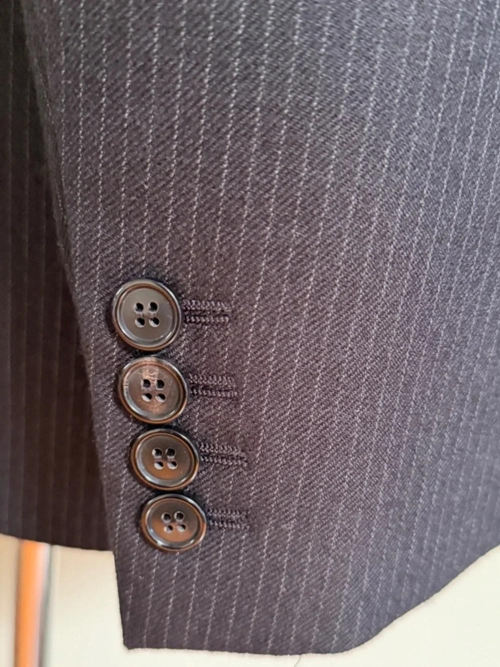 Saint Laurent YSL Black Micro Pinstripe Wool Tailleur Blazer Jacket